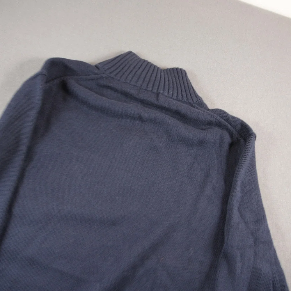 Polo Ralph Lauren Knit 1/4 Zip Mock Neck Men Sweater L Navy Nautical Prep Y2K